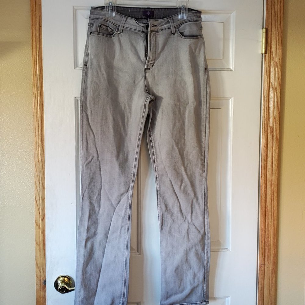 NYDJ light grey straight leg jeans, 14 x 32" inseam